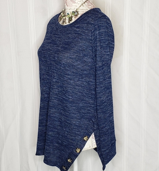 Navy Side Button Sweater By Agnes & Dora - Picture 1 of 4